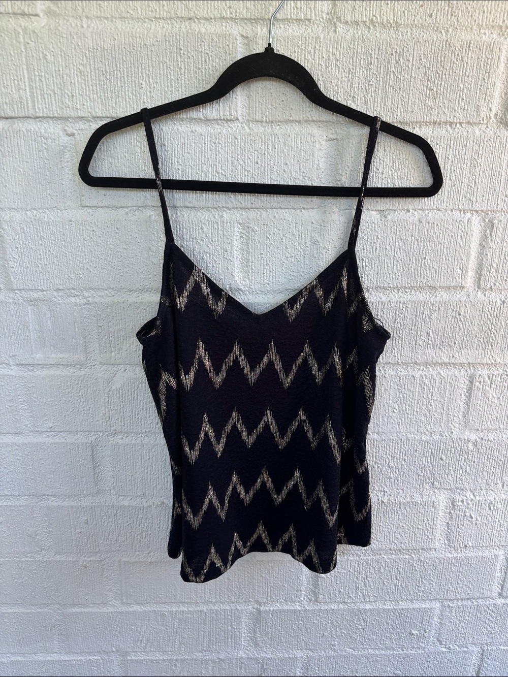 Topshop Chevron Gold Black Cami Camisole - Picture 1 of 5